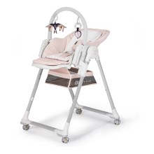 KINDERKRAFT - Детско столче за хранене 2в1 LASTREE розово/бяло
