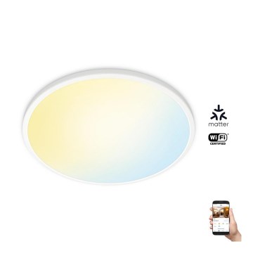 WiZ - LED Димируем плафон SUPERSLIM LED/32W/230V 2700-6500K Wi-Fi бял