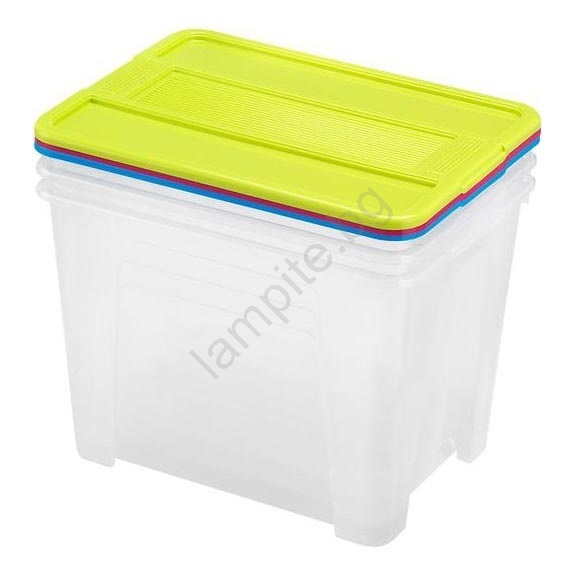 КОМПЛЕКТ 3x Кутии TEX BOX 21 л за съхранение | Lampite