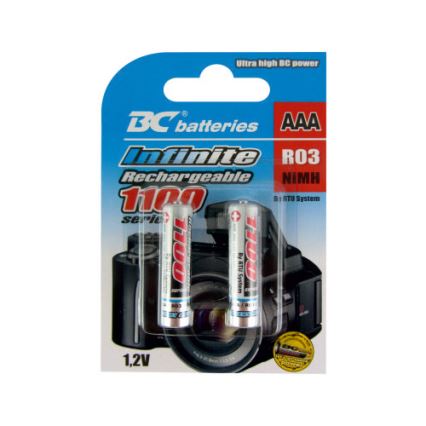2 бр. акумулаторна батерия NiMH AAA 1100 mAh 1,2V