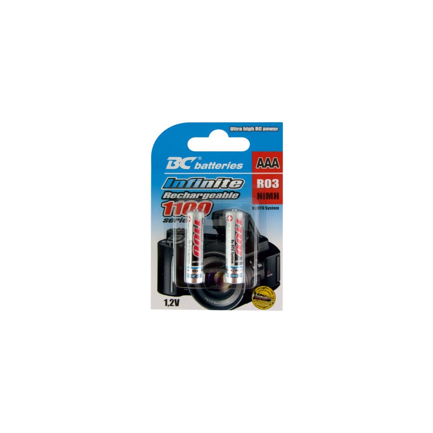 2 бр. акумулаторна батерия NiMH AAA 1100 mAh 1,2V