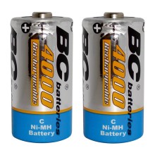 2 бр. Акумулаторна батерия NiMH C 4000 mAh 1,2V