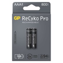 2 бр. Акумулаторни батерии GP AAA ReCyko Pro NiMH / 1.2V / 800 mAh