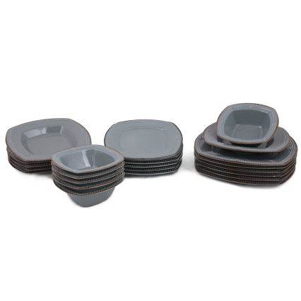 24-частен комплект за хранене, син/порцелан