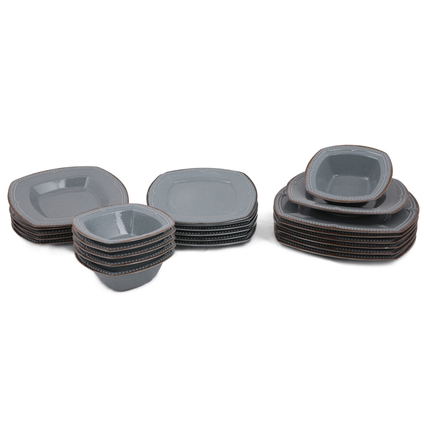 24-частен комплект за хранене, син/порцелан