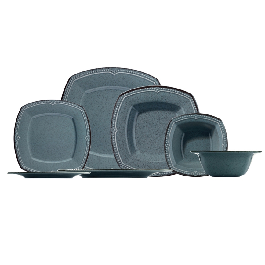 24-частен комплект за хранене, син/порцелан