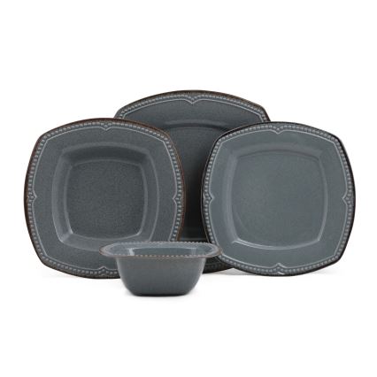 24-частен комплект за хранене, син/порцелан