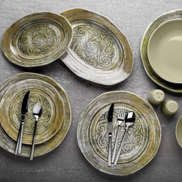 29-частов комплект за хранене, зелен/порцелан