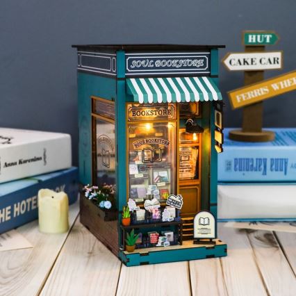 2Kids Toys - 3D пъзел LED Стопер за книги Soul bookstore 2xAAA