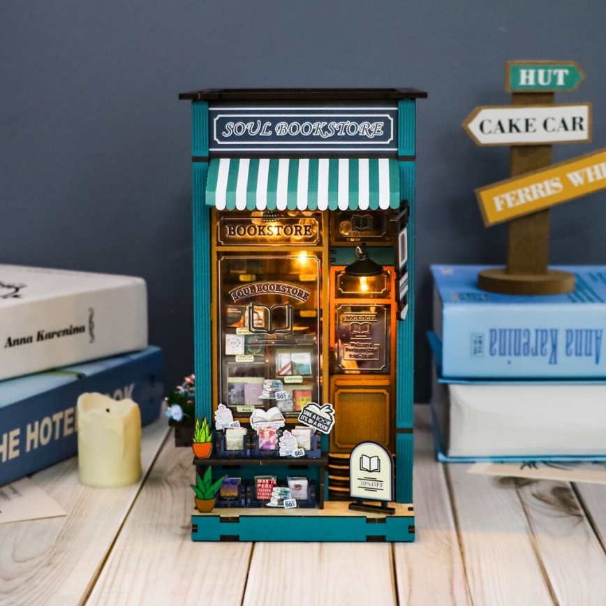 2Kids Toys - 3D пъзел LED Стопер за книги Soul bookstore 2xAAA