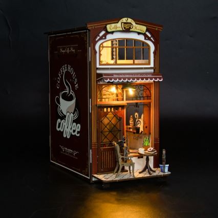 2Kids Toys - 3D пъзел LED Стопер за книги Кафе 2xAAA