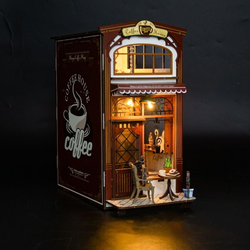 2Kids Toys - 3D пъзел LED Стопер за книги Кафе 2xAAA