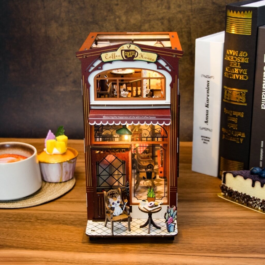 2Kids Toys - 3D пъзел LED Стопер за книги Кафе 2xAAA