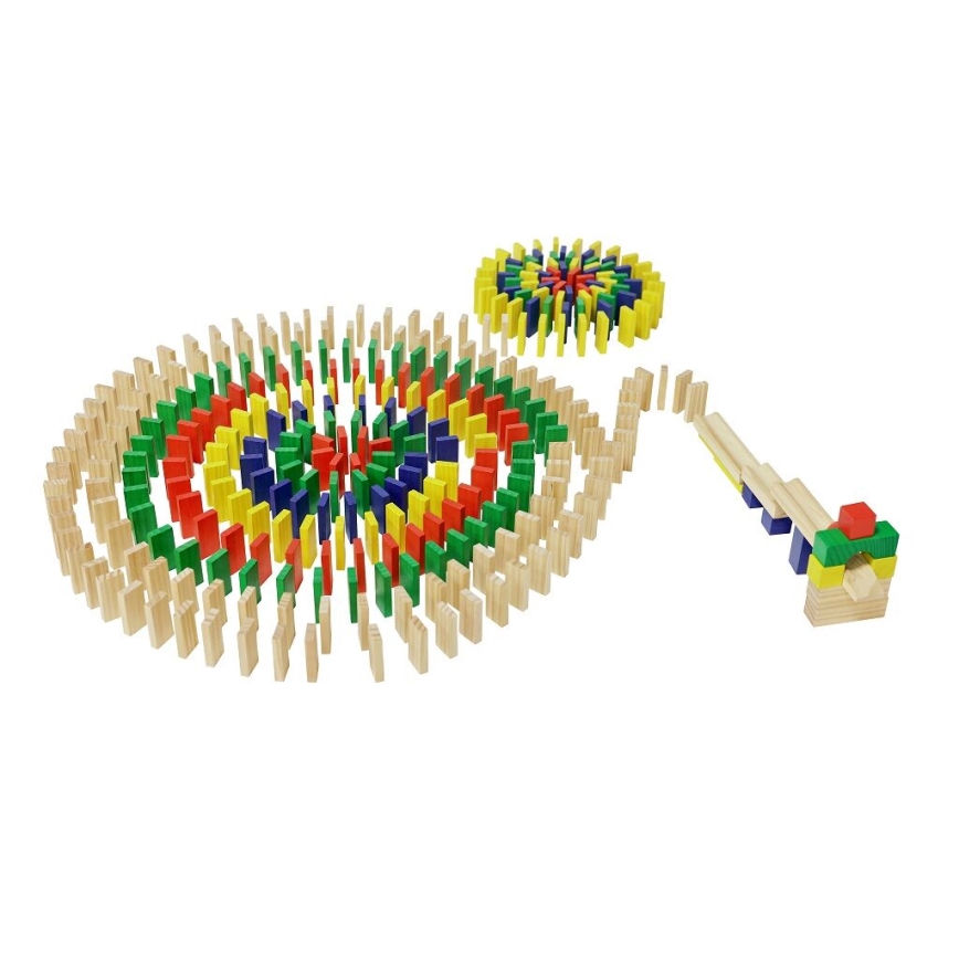 2Kids Toys - Цветно дървено домино, комплект от 400 части