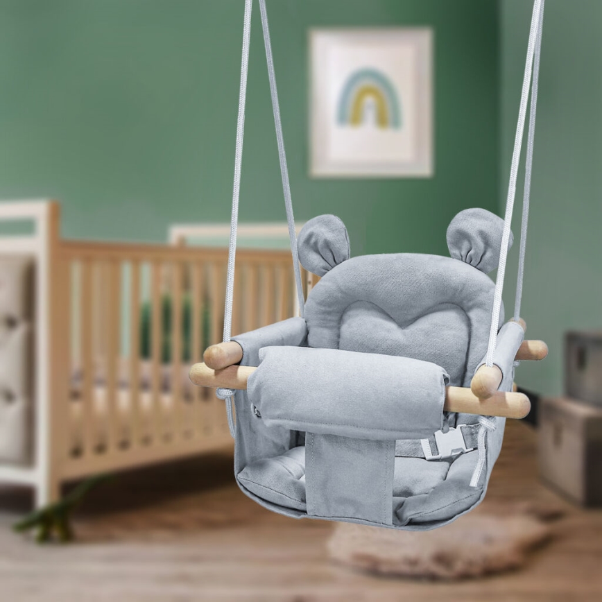 2Kids Toys - Детска текстилна люлка сив/бук