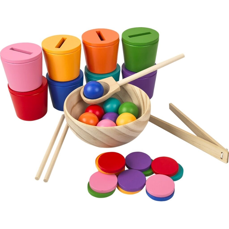 2Kids Toys - Дъгови топчета, монети и чашки, 8 цвята