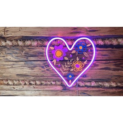 2Kids Toys - LED Неонова декорация за стена LED/5W/USB сърце