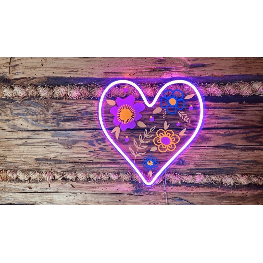 2Kids Toys - LED Неонова декорация за стена LED/5W/USB сърце
