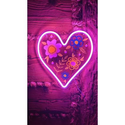 2Kids Toys - LED Неонова декорация за стена LED/5W/USB сърце