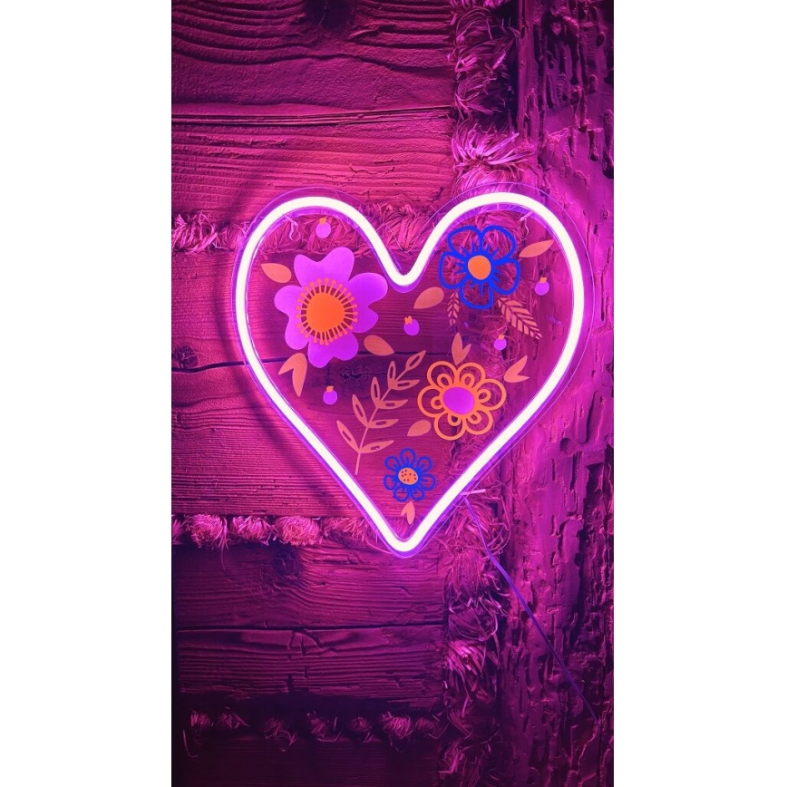 2Kids Toys - LED Неонова декорация за стена LED/5W/USB сърце