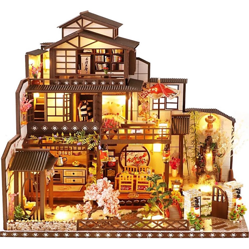 2Kids Toys - Миниатюрен дом Луксозна сакурова вила 2xAAA