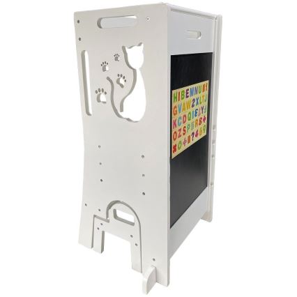 2Kids Toys - Обучителна помощна кула Коте с пързалка и дъска за писане