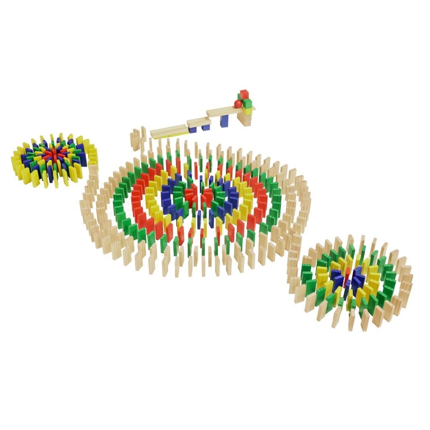 2Kids Toys - Комплект дървени цветни домино плочки, 800 бр.