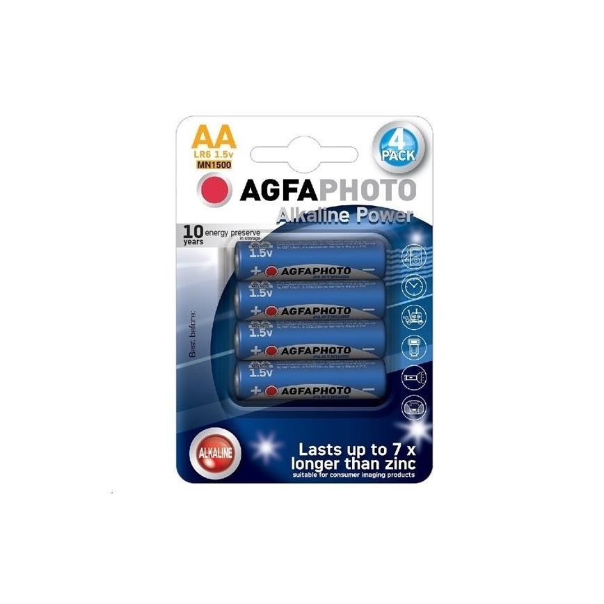 4 бр. Алкална батерия AA 1,5V
