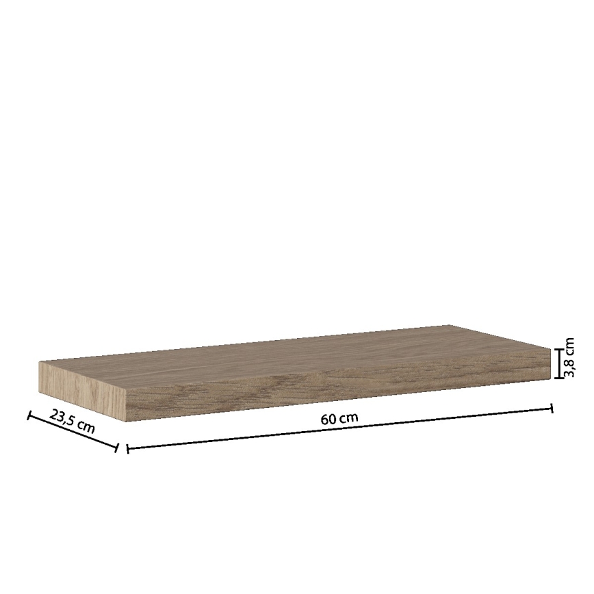 5five - Стенна полица HYLE 60 x 24 см дъб