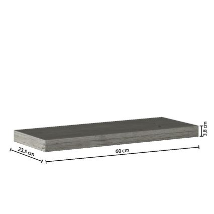 5five - Стенна полица HYLE 60x24 cm сив дъб