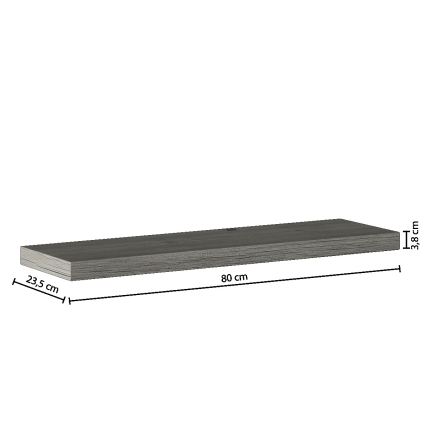 5five - Стенна полица HYLE 80x24 cm сив дъб