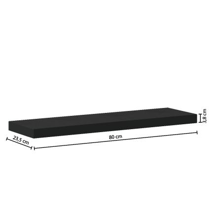 5five - Стенна полица HYLE 80x24 см черна