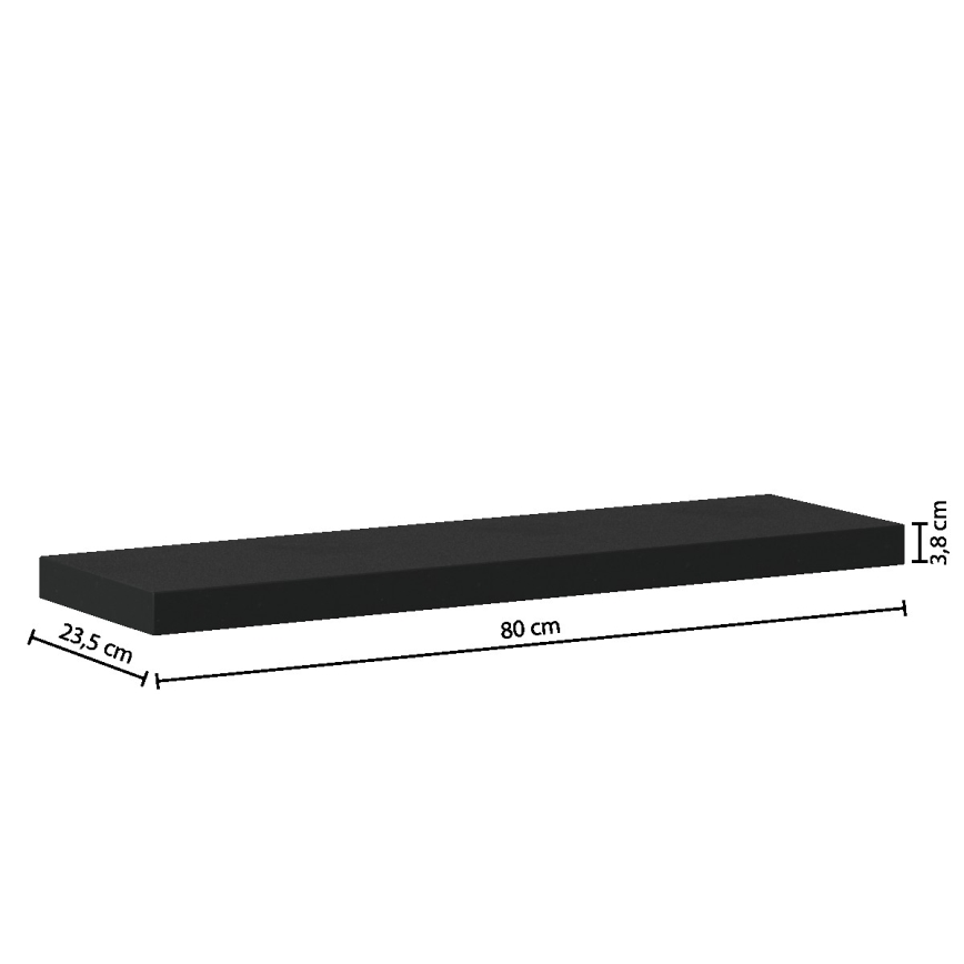 5five - Стенна полица HYLE 80x24 см черна