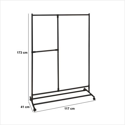5five - Стояща закачалка KENY 173x117 cm черна
