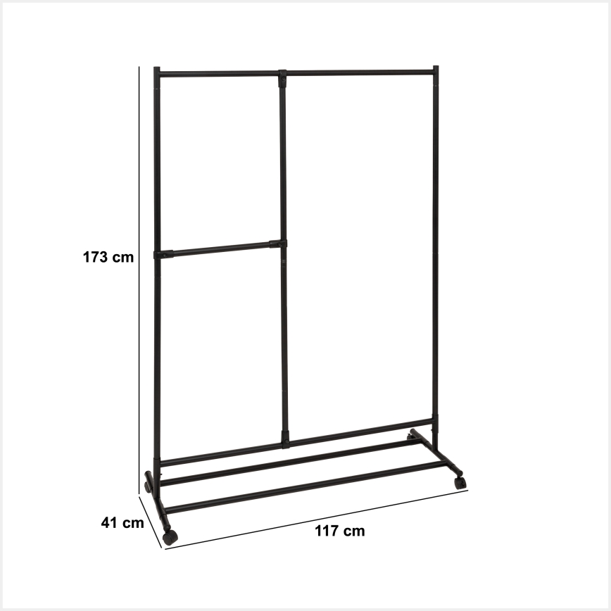 5five - Стояща закачалка KENY 173x117 cm черна