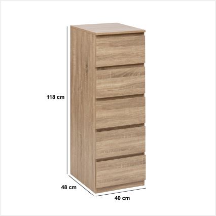 5five - Комод HEIM 40x118x48 см, кафяв