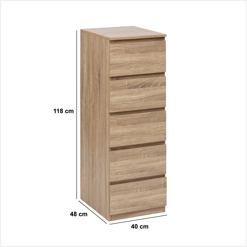 5five - Комод HEIM 40x118x48 см, кафяв