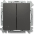 ABB 3559T-A52940237 - Двоен стълбищен ключ без рамка № 6+6 ZONI IP44 черен