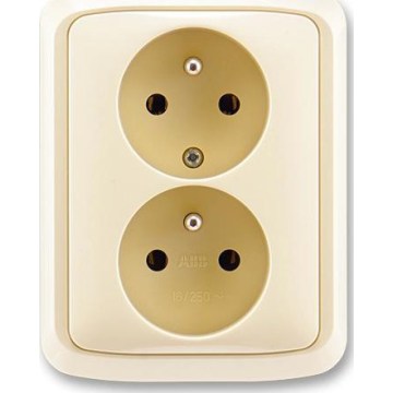 ABB 5512A-2349 C - Двойна стенна розетка с рамка TANGO 250V слонова кост
