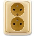 ABB 5512A-2349 D - Двойна домашна розетка с рамка TANGO 250V бежова