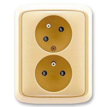 ABB 5513A-C02357 D - Двойна домашна розетка с рамка TANGO 250V бежова