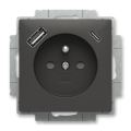 ABB 5569T-A32357 237 - Домашна розетка без рамка ZONI 250V 1xUSB A+C матова черна