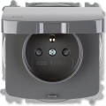 ABB 6619A-A06997 S2 - Домашна безвинтова розетка без рамка TANGO 250V IP44 сива