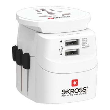 Адаптер за пътуване PRO Light USB 2A - Световен, UK+USA+AUS/CN 2x USB-A 12W