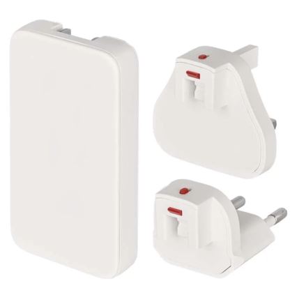 Адаптер за пътуване със сменяеми приставки USB GaN 100-250V