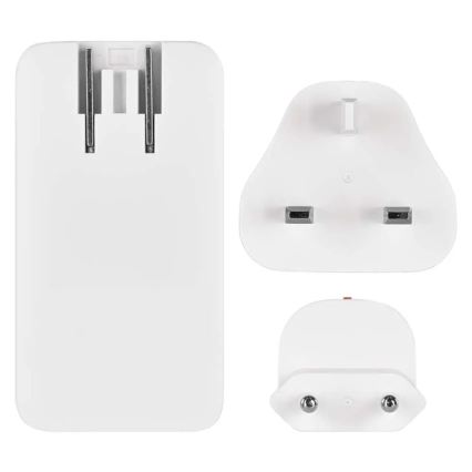 Адаптер за пътуване със сменяеми приставки USB GaN 100-250V