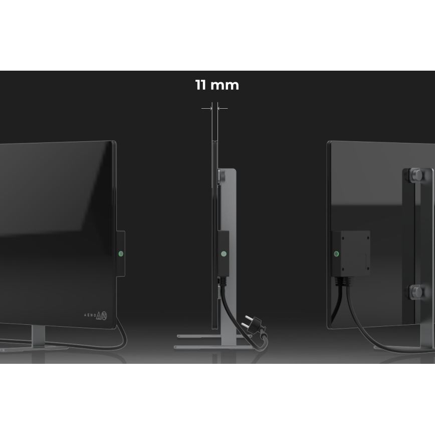AENO - Електрически смарт инфрачервен панел 700W таймер/термостат IP44 Wi-fi черен