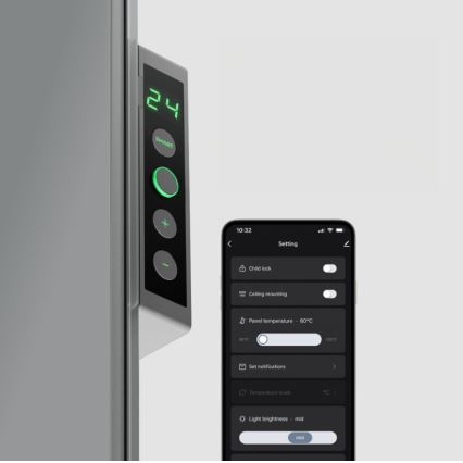 AENO - Електрически смарт инфрачервен панел с LED дисплей 700W таймер/термостат IP44 Wi-fi сив