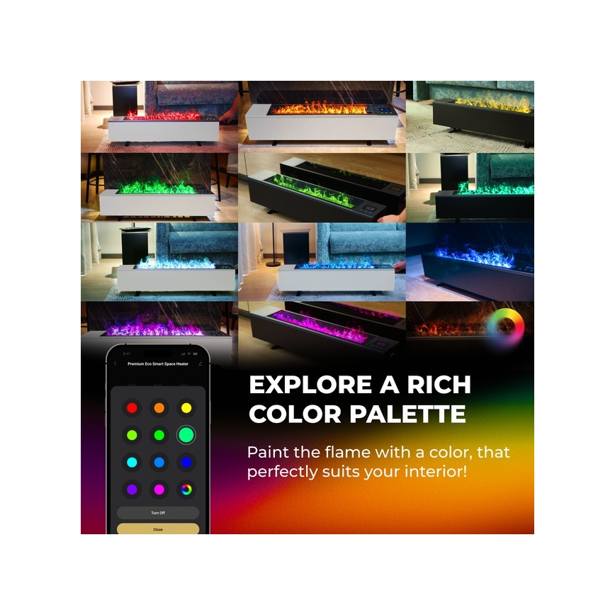 AENO - Интелигентен електрически пряк отоплител/конвектор 1000/2000W бял