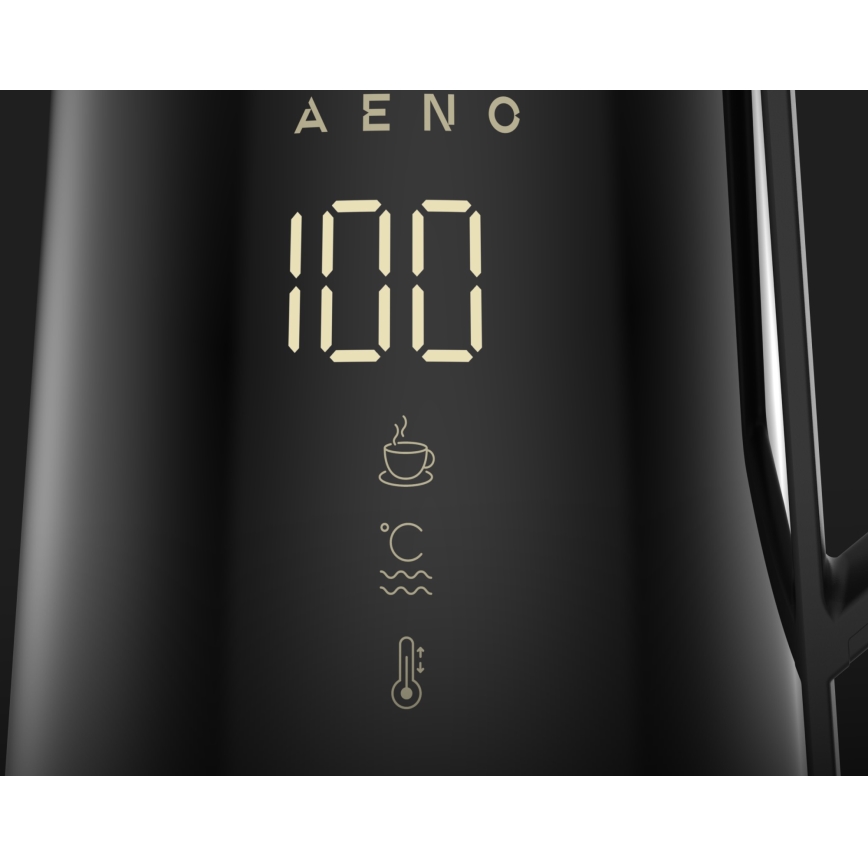 AENO - Интелигентна електрическа кана с LED дисплей 1,7 л, 2200 W/230 V, черна